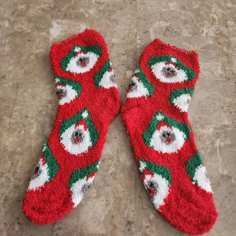 Women's Colorful Christmas Fluffy Socks (2pk) (NWOT)